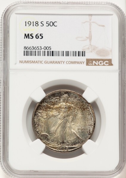 1918-S 50C 65 NGC
