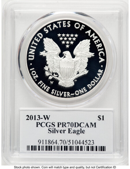 2013-W Proof Silver Eagle 1 oz TD Rogers 70 PCGS