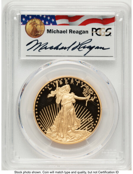 2010-W Proof Gold Eagle 1 oz Reagan Legacy Series Michael Reagan 70 PCGS