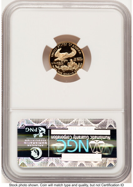 2004-W Proof Gold Eagle 1/10 oz Brown Label 70 NGC