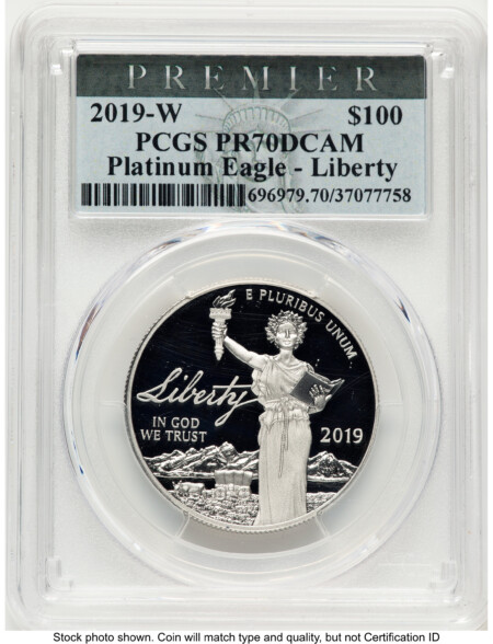 2019-W Proof Platinum Eagle 1 oz Premier Label 70 PCGS