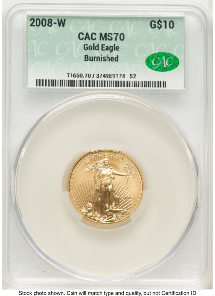 2008-W Burnished Gold Eagle 1/4 oz Non Designation 70 CACG