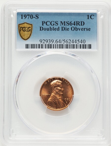 1970-S 1C Doubled Die, RD PCGS Secure 64 PCGS