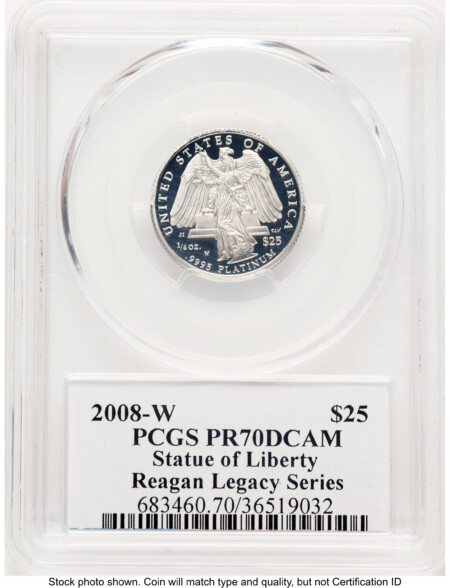 2008-W Proof Platinum Eagle 1/4 oz Reagan Legacy Series Michael Reagan 70 PCGS