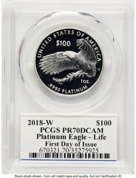 2018-W Proof Platinum Eagle 1 oz FDI Ed Moy 70 PCGS