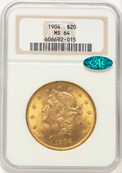 1904 $20 Liberty CAC 64 NGC