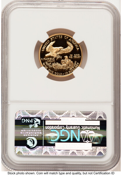 2001-W Proof Gold Eagle 1/4 oz Brown Label 70 NGC