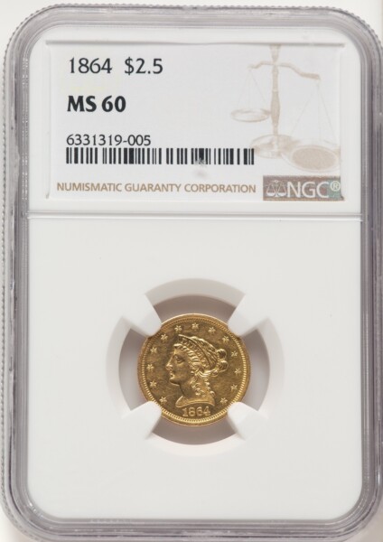 1864 $2 1/2 60 NGC