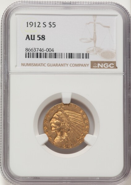 1912-S $5 58 NGC