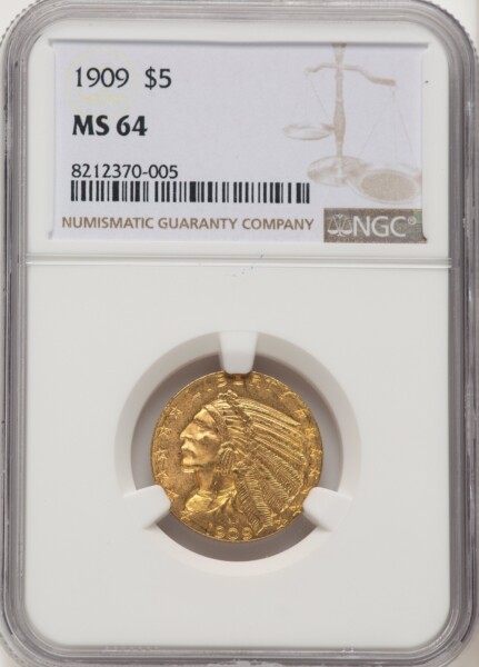 1909 $5 64 NGC