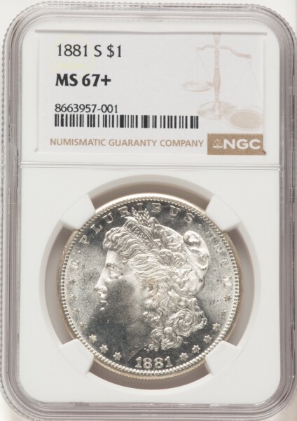 1881-S S$1 NGC Plus 67 NGC