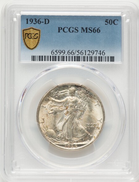 1936-D 50C, MS 66 PCGS