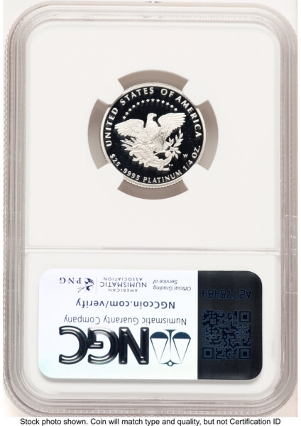 2005-W Proof Platinum Eagle 1/4 oz Brown Label 70 NGC