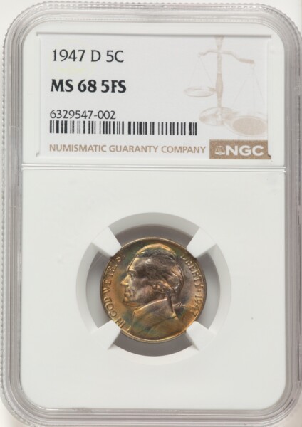1947-D 5C, FS 68 NGC