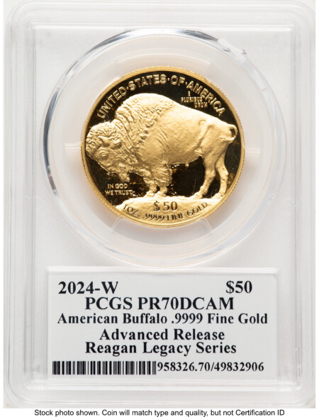 2024-W Proof Gold Buffalo 1 oz AR Reagan Legacy Series Michael Reagan Picture 70 PCGS