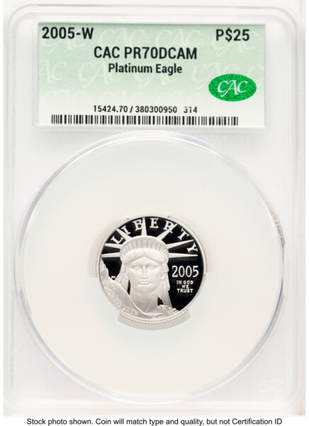 2005-W Proof Platinum Eagle 1/4 oz Non Designation 70 CACG