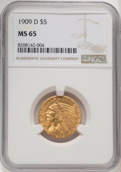 1909-D $5 65 NGC