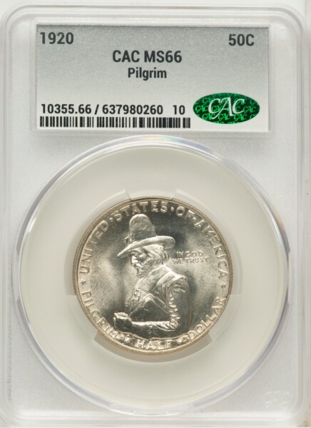 1920 50C Pilgrim, MS 66 CACG