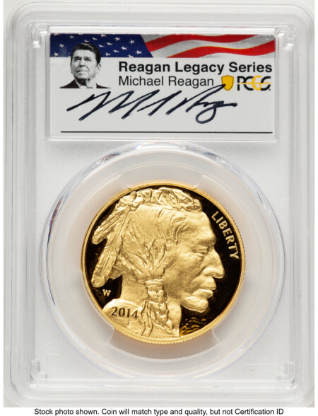 2014-W Proof Gold Buffalo 1 oz Reagan Legacy Series Michael Reagan Picture 70 PCGS