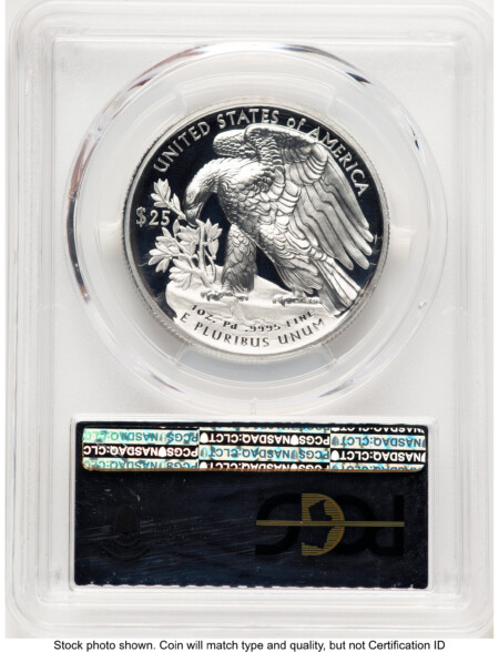 2021-W Palladium Eagle 1 oz, PR FDI Silver Foil 70 PCGS