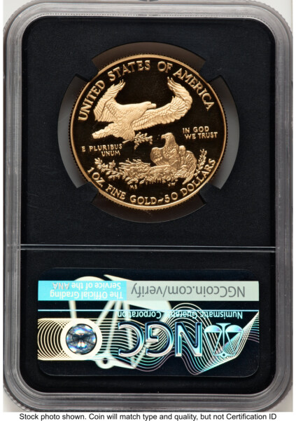 2007-W Proof Gold Eagle 1 oz Miles Standish Blk Core 70 NGC