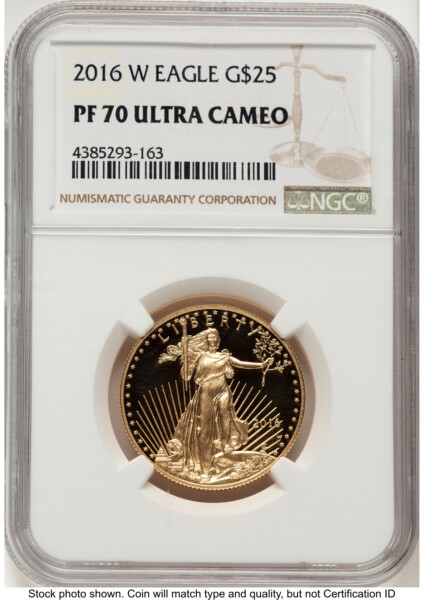 2016-W Proof Gold Eagle 1/2 oz Brown Label 70 NGC