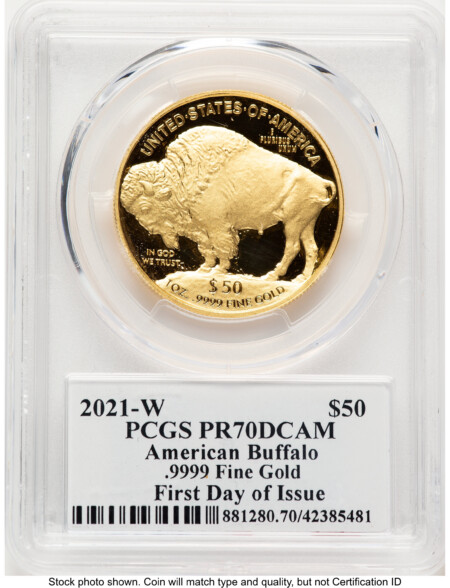 2021-W Proof Gold Buffalo 1 oz FDI Reagan Legacy Series Michael Reagan Picture 70 PCGS