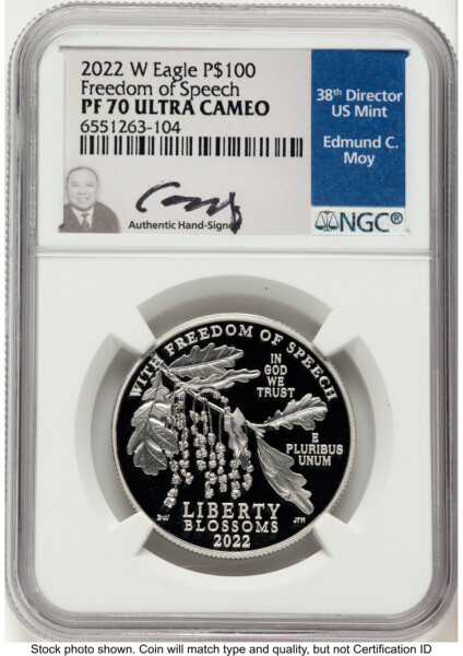 2022-W Proof Platinum Eagle 1 oz Ed Moy 70 NGC