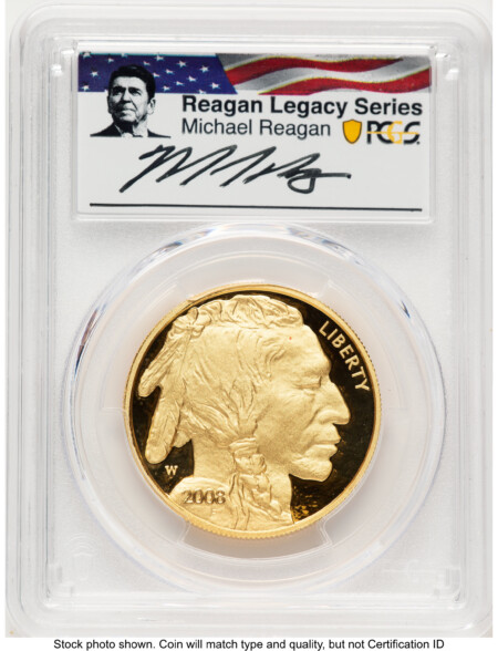 2008-W Proof Gold Buffalo 1 oz Reagan Legacy Series Michael Reagan Picture 70 PCGS