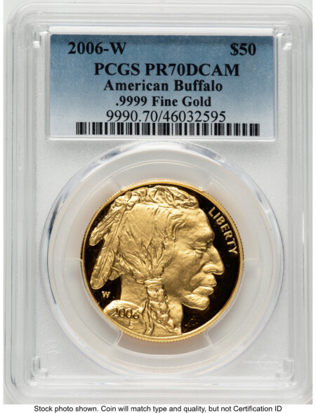 2006-W Proof Gold Buffalo 1 oz Blue Gradient 70 PCGS
