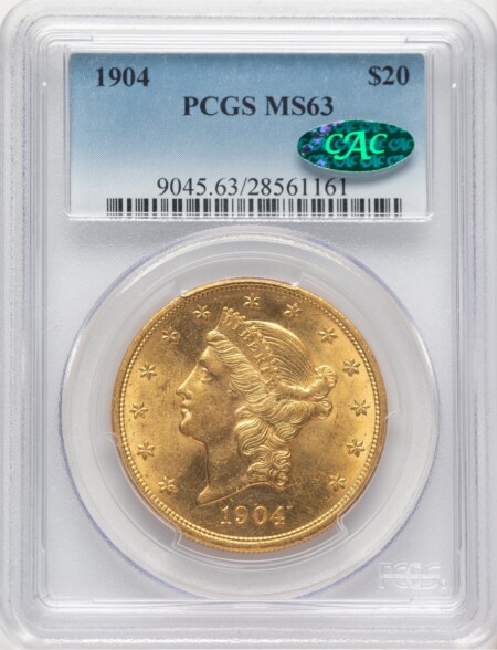 1904 $20 Liberty CAC 63 PCGS