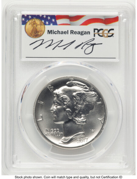 2017 Palladium Eagle 1 oz, MS Reagan Legacy Series Michael Reagan 70 PCGS