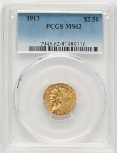 1913 $2 1/2 62 PCGS