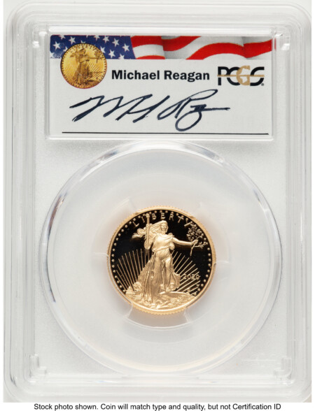 2020-W Proof Gold Eagle 1/4 oz FDI Reagan Legacy Series Michael Reagan 70 PCGS