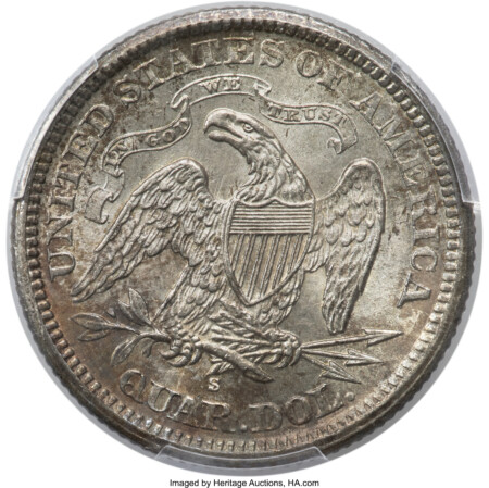 1867-S 25C PCGS Secure 64 PCGS