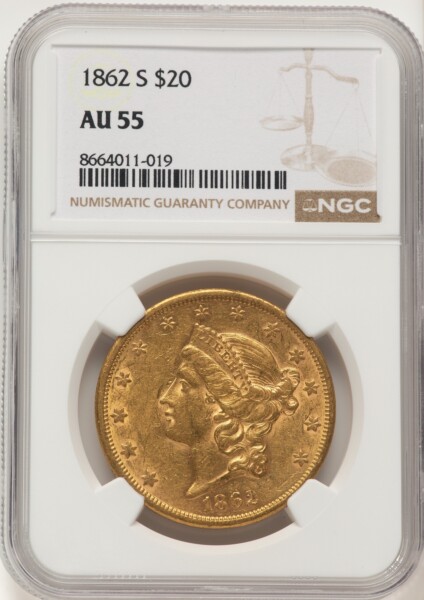 1862-S $20 55 NGC