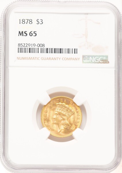1878 $3 65 NGC