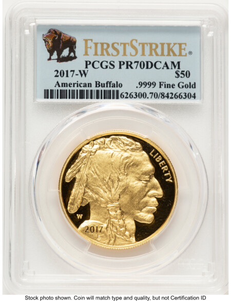 2017-W Proof Gold Buffalo 1 oz FS Bison Label 70 PCGS