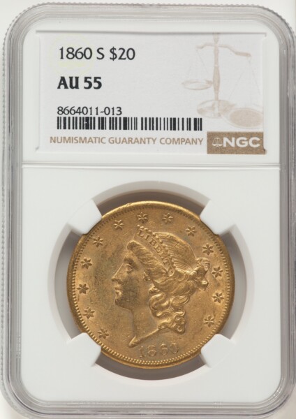 1860-S $20 55 NGC