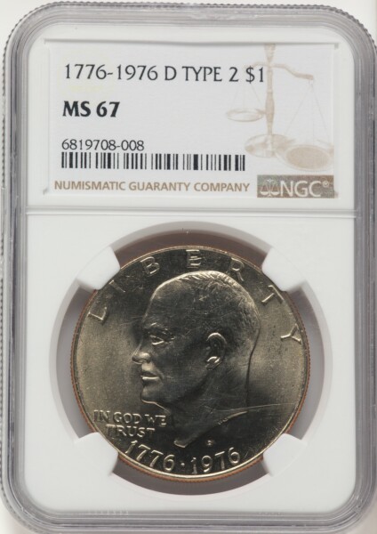 1976-D $1 Type Two, MS 67 NGC