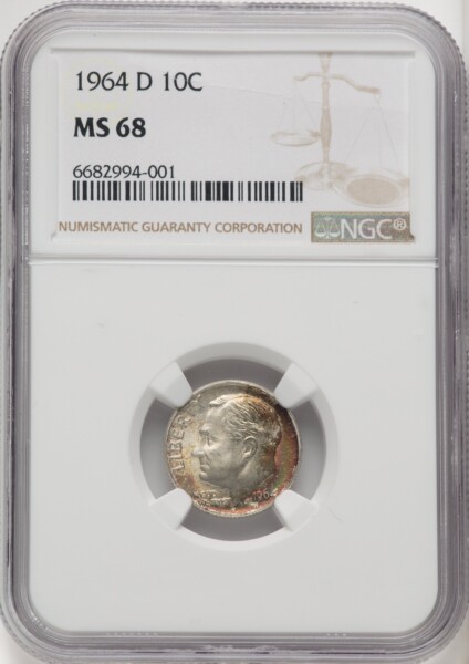 1964-D 10C 68 NGC
