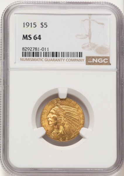 1915 $5 64 NGC