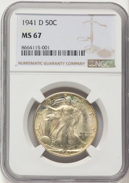 1941-D 50C, MS 67 NGC
