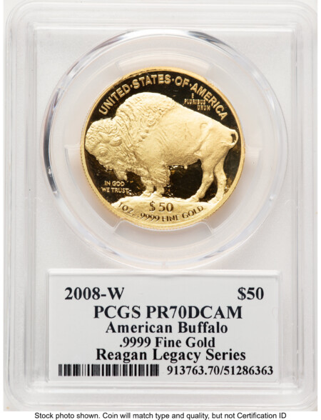 2008-W Proof Gold Buffalo 1 oz Reagan Legacy Series Michael Reagan Picture 70 PCGS