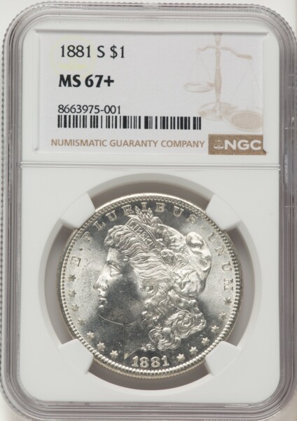1881-S S$1 NGC Plus 67 NGC