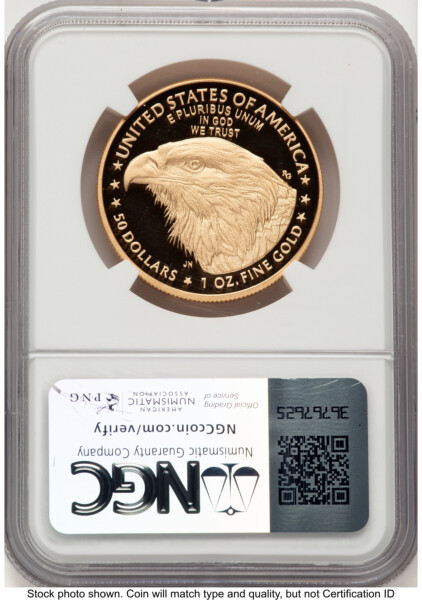 2024-W Proof Gold Eagle 1 oz AR Jennie Norris Reagan Bust Art 70 NGC