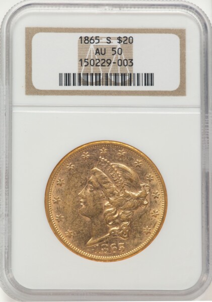 1865-S $20 50 NGC