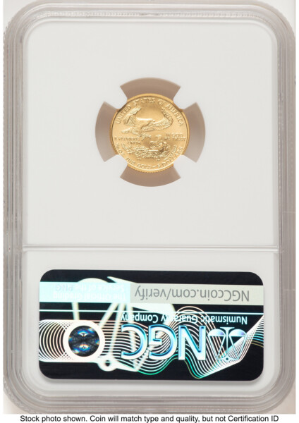 2008-W Burnished Gold Eagle 1/10 oz 0.10 oz Brown Label 70 NGC