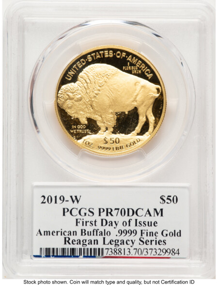 2019-W Proof Gold Buffalo 1 oz FDI Reagan Legacy Series Michael Reagan Picture 70 PCGS