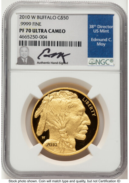 2010-W Proof Gold Buffalo 1 oz Ed Moy 70 NGC